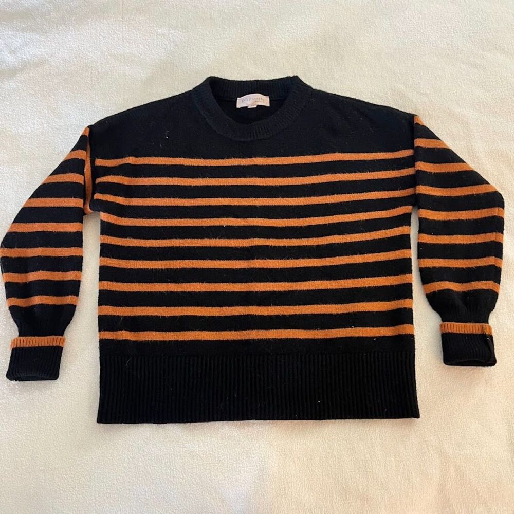 Philosophy Republic Clothing Women's Knit Ribbed Crewneck Striped Pullover XS
